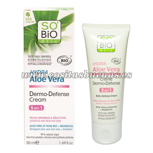 Crema Dermo Defense para pieles sensibles SO'BIO ÉTIC Hydra Aloe Vera