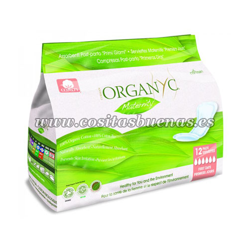 Compresas postparto primeros días 100% algodón orgánico ORGANYC